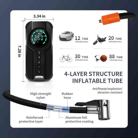 بطارية متنقلة اشتراك مشغل للسيارة بقوة 6000 ملي امبير مع منفاخ هواء DX414