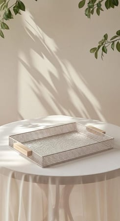 طقم صواني تقديم متعددة الاستخدامات بتصميم أنيق 35 ×25 سم/30×20 سم