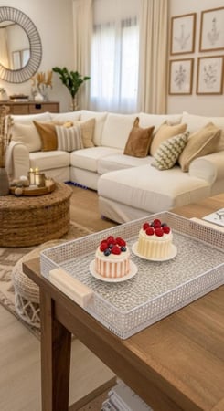 طقم صواني تقديم متعددة الاستخدامات بتصميم أنيق 35 ×25 سم/30×20 سم