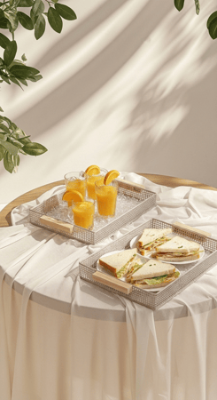 طقم صواني تقديم متعددة الاستخدامات بتصميم أنيق 35 ×25 سم/30×20 سم