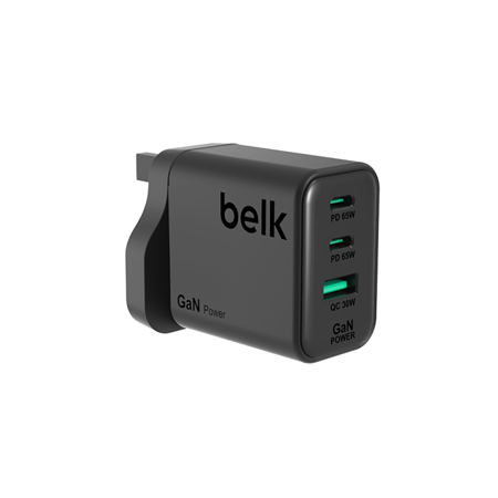 شاحن جداري بيلك بقوة 65 واط ب3 منافذ و تقنية GaN