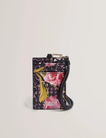 حامل بطاقة تيد بيكر Floral Check Print Card Holder Lanyard TED BAKER