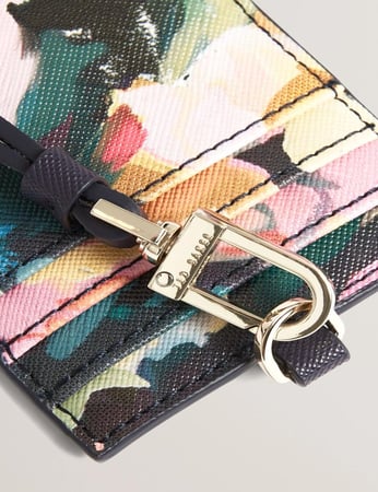 حامل بطاقة تيد بيكر Rose Print PU Card Holder Lanyard