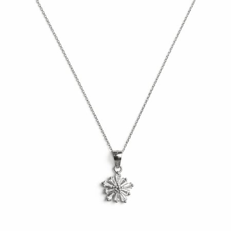 سلسال لاف بلوم LAV Bloom فضة عيار 925 بتصميم زهرة متفتحة من أحجار البا