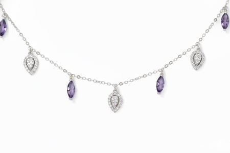 تشوكر لاف فايلوت LAV Violet فضة عيار 925 مرصع بزركون بنفسجي وأبيض