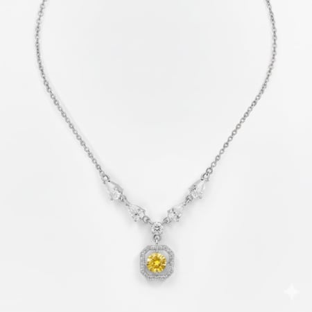 سلسال لاف كراون LAV Crown فضة عيار 925 ومويسنايت أصفر