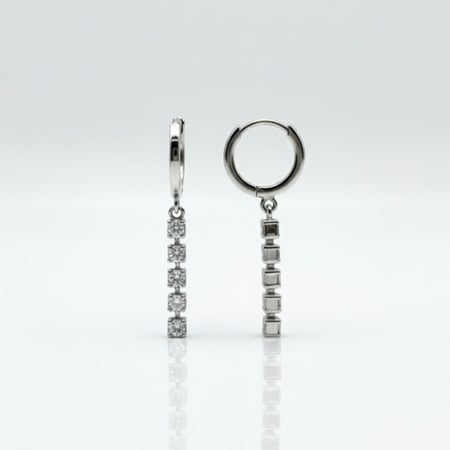 تفاصيل قفل الحلق الدائري والأحجار المتدلية في أقراط LAV Rain