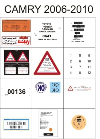 بكج استكرات كامري 2006 2010