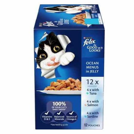 فيلكس كرتون أظرف للقطط لحوم منوعة 3 نكهات