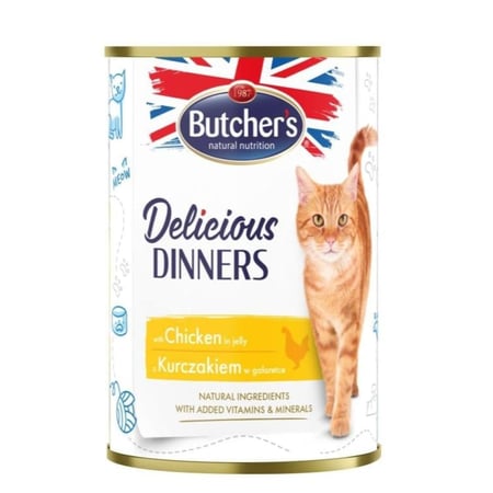 بوتشرز طعام رطب للقطط بنكهة الدجاج في الجيلي 400g