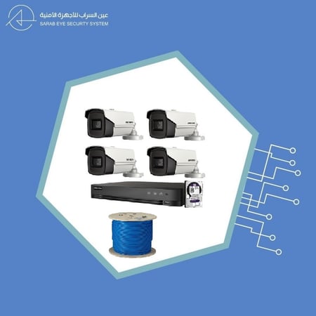 عرض نظام كامل هيك فيجن 4 كاميرات 5 ميجا بيكسل IP