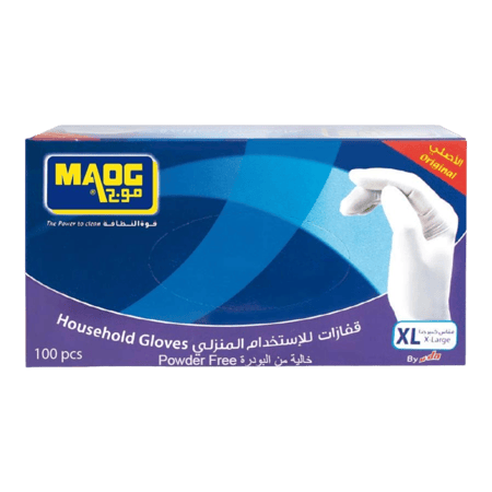 موج قفازات للاستخدام المنزلي كبير جدًا 100 حبة