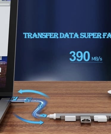 موزع USB 3.0 عالي السرعة بـ4 منافذ USB 3.0 وموزع نوع سي 5 جيجابايت في الثانية للكمبيوتر من كيتيك