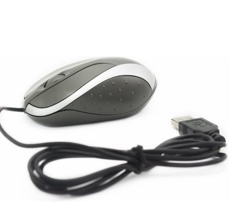 ماوس ‏ USB سلكي بـ 3 ازرار مع عجلة تمرير طويلة بسلك USB للابتوب والكمبيوتر المكتبي متوافق مع ابل ماك بوك برو/اير، اي ماك، ماك ميني، ويندوز الكمبيوتر (اسود)