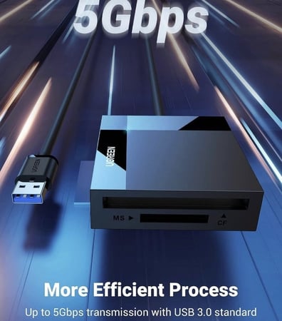 قارئ بطاقة ذاكرة USB 3.0، USB C 4 في 1 محول OTG لبطاقات SD مايكرو SD SDHC SDXC CF CFI TF مايكرو SDXC مايكرو SDHC MS MMC UHS-I متوافق مع ماك بوك وسان ديسك ايباد برو وجالكسي وغيرها.