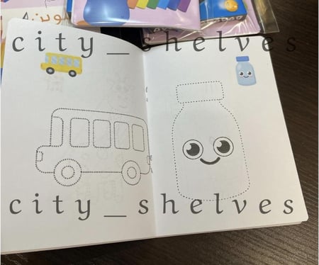 دفتر تلوين مكونه من ٨ صفحات مقاس A6 مع علبة الوان