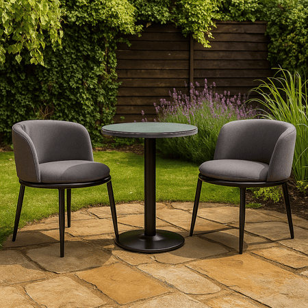 طقم جلوس خارجي - لون رمادي - تصميم عصري