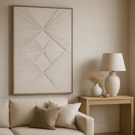 لوحة منزلية بيج - قماش متداخل