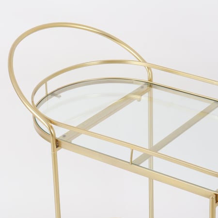 عربه تقديم دورين زجاج بقواعد معدن