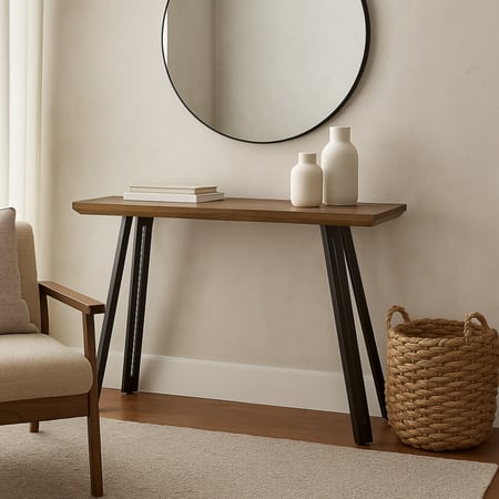 استاند مدخل - سطح خشب - قواعد حديد