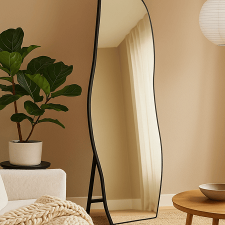 مرايا أرضية فريستا بإطار أسود مودرن