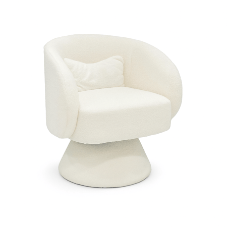 كرسي بوكليه أبيض - تصميم دائري