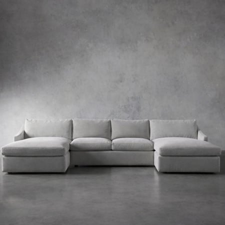 رويال | أريكة ريترو مريحة على شكل حرف U بقماش شانيل - 350×160×160×80×85 سم