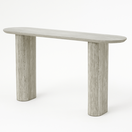 طاولة كنسول أنيقة بتصميم عصري ولون رمادي حجري، مثالية لإضافة لمسة فاخرة للمداخل أو غرف المعيشة