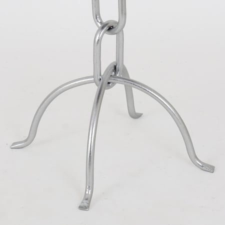 طاولة خدمة معدن فضي - سطح زجاج دائري