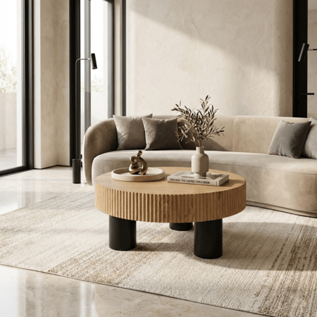 طاولة قهوة وسط أورا خشب