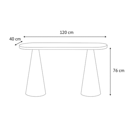 كونسول أنيق بسطح خشبي وقاعدة بيضاء عصرية