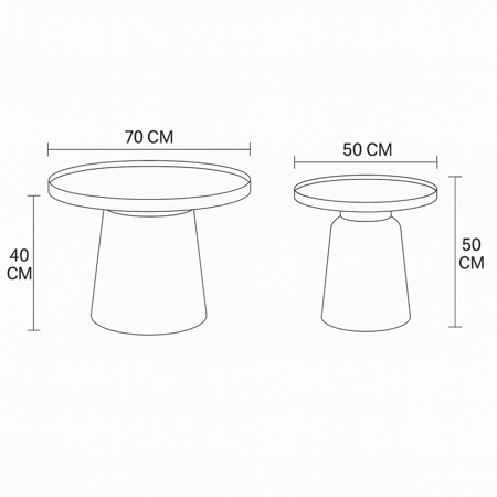 طقم طاولات شاي عصري من الحديد بلون أبيض أنيق ولمسة ناعمة.