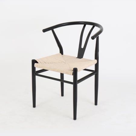 كرسي بريز باللون الأسود - قاعدة بيج