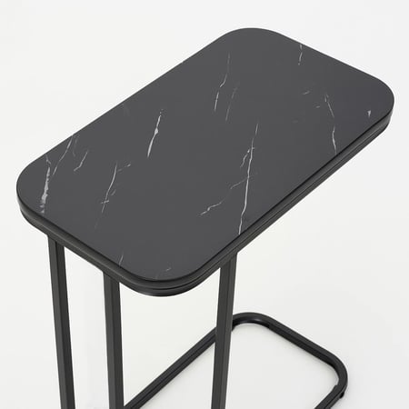 طاولة خدمة مفردة - سطح خشب أسود -  قواعد معدن