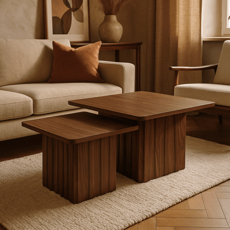 طقم طاولات لورا خشبي