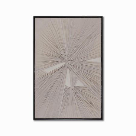 لوحة قماش - إطار خشي أسود - تصميم تجريدي متداخل