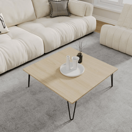 طقم طاولات أرضيه مربعه - خشب فاتح