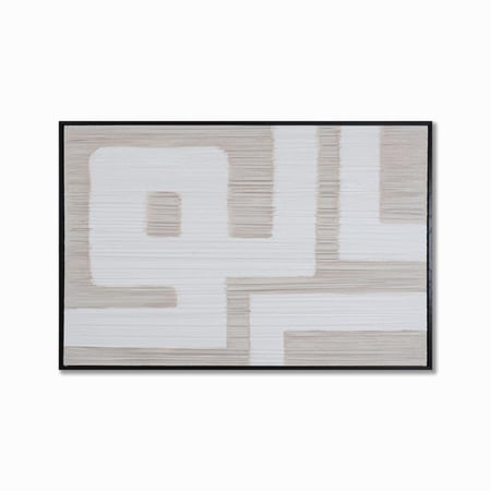 لوحة فنية - تصميم هندسي مودرن - إطار خشب
