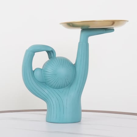 اكسسوار ضيافة أزرق فاتح - حامل ذهبي