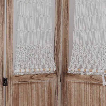 بارتشن خشب - جزء علوي مغطي بالقماش - 4 قطع