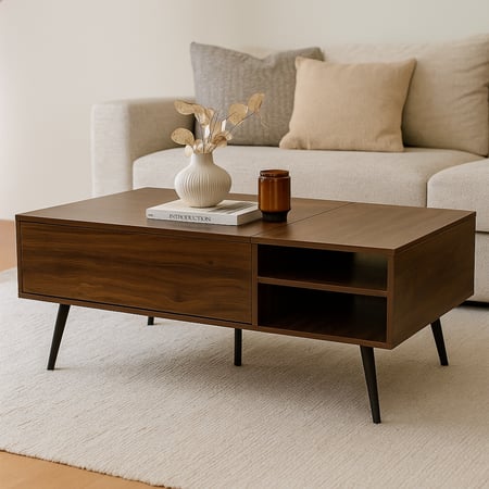 طاولة قهوة مودينا متعددة الإستخدامات - لون بني داكن