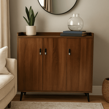 خزانة أحذية خشبية بثلاثة أبواب 100 سم