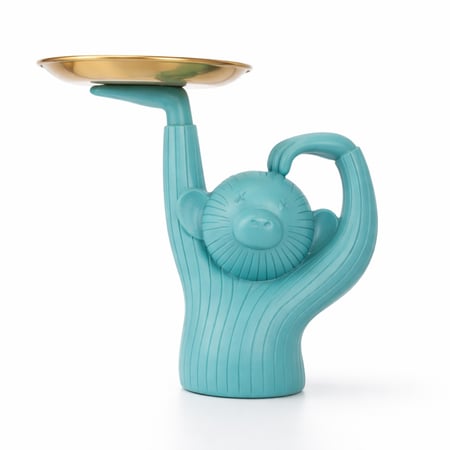 اكسسوار ضيافة أزرق فاتح - حامل ذهبي