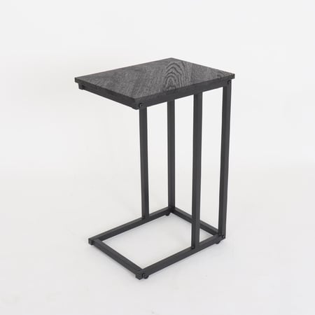 طاولة خدمة خشب لون رمادي داكن مفردة - قاعدة معدنية