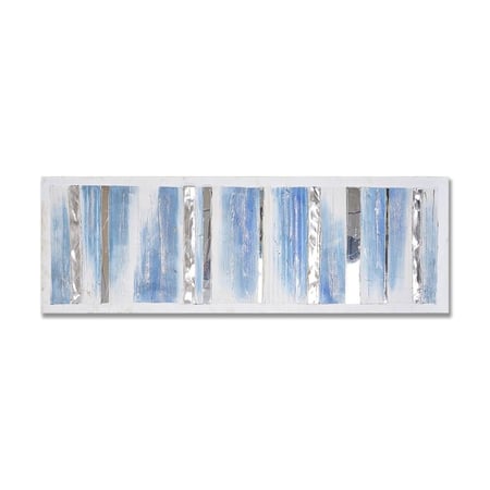 لوحة طويلة بتدرجات الأزرق والفضي