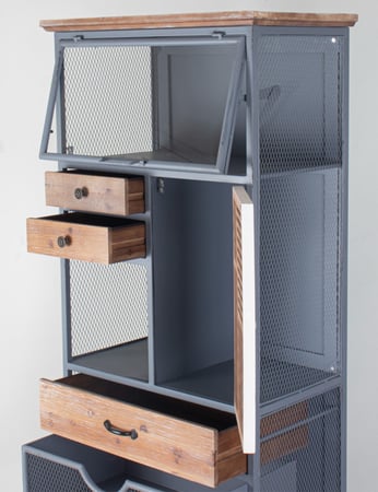 دولاب عدة ادراج خشب و معدن