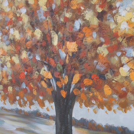 لوحة حائط عصرية كانفس - شجرة بأوراق برتقالية