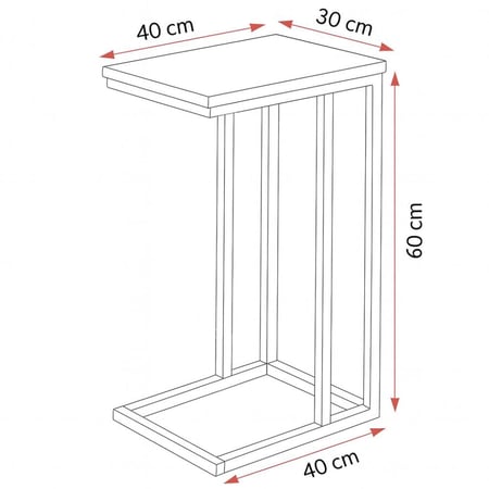 طاولة مفرد ستايلكس - طاولة خدمة سطح بني - قواعد معدن