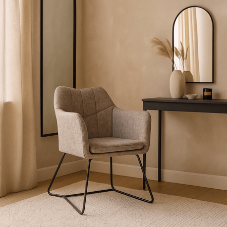 كرسي قماش - قواعد معدن تصميم مميز