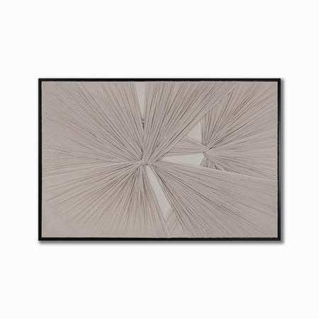 لوحة قماش - إطار خشي أسود - تصميم تجريدي متداخل